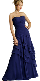 Buy Online Multi Layered Strapless Autumn Gown