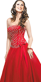 Sensuous Deeo Red Ball Gown