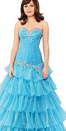 Strapless Frilled Ball Gown 