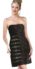 Shiny Strapless Mini Dress Interspersed with Glitter