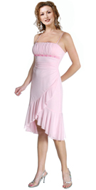 Flowing Pink Chiffon Cocktail Dress