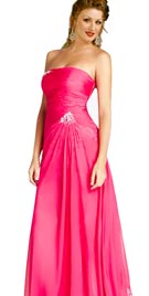Strapless Evening Gown with a Broach