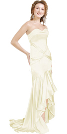 Buy white floor length Satin Evening dress
