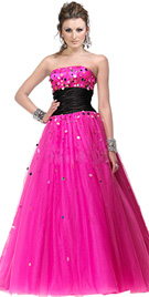Palette accented prom gown