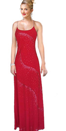 Silk chiffon beaded red prom dress 