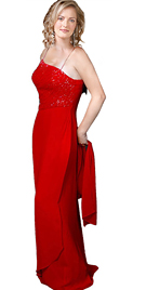 Beaded Red Charmeus Prom dress 