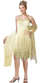 Dazzling Empire Embellished Multipanel Evening Dress 